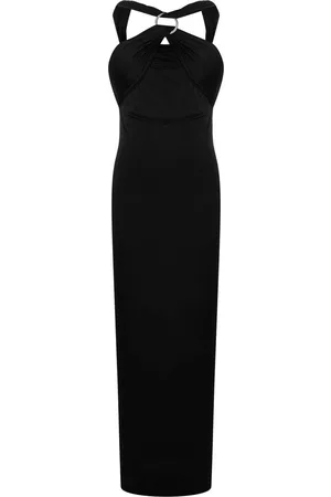 The Attico Vestido drapeado con cuello halter