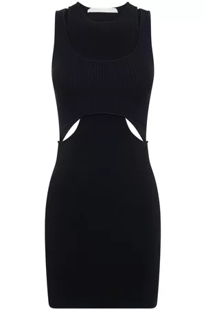 DION LEE Vestido corto a capas con abertura
