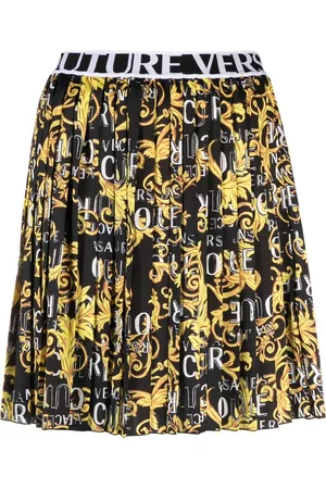 VERSACE Falda plisada con estampado barroco