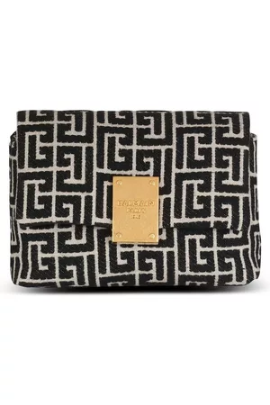 Balmain Bolso de hombro con monograma en jacquard 1945 Soft