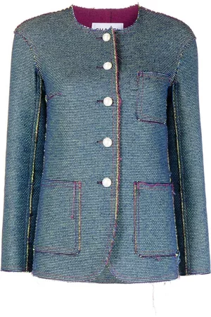 CHANEL Chaqueta sin cuello deshilachado