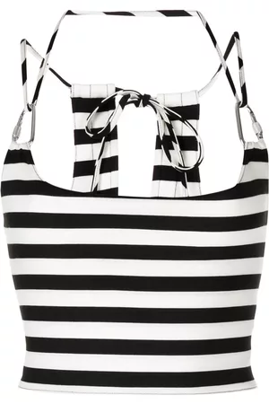 MONSE Top corto a rayas con cuello halter