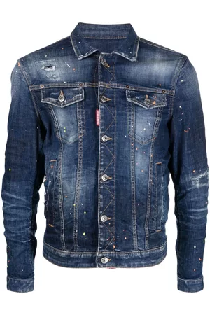 Dsquared2 Chaqueta vaquera con motivo de salpicaduras de pintura