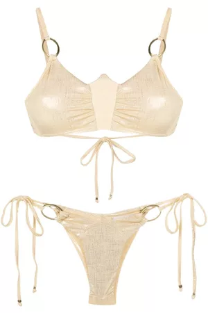 AMIR SLAMA Bikini con efecto metalizado