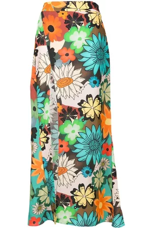 AMIR SLAMA Falda cruzada con estampado floral