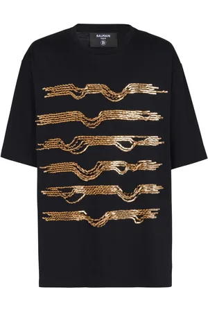 Balmain Camiseta con ribetes de cadena
