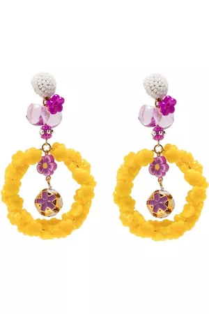 AMIR SLAMA Pendientes con aplique floral