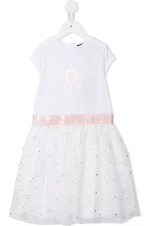 Aigner Vestido de tul con logo