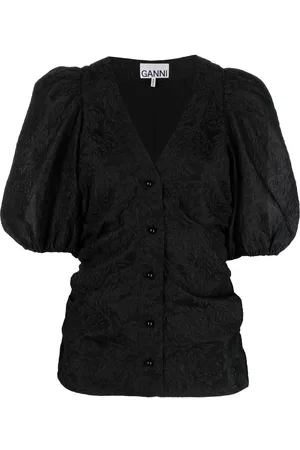 Ganni Blusa en jacquard de manga farol
