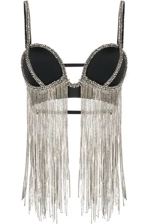LOULOU Top de bikini con detalle de cristales