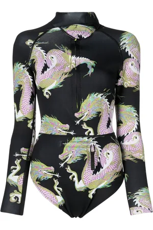 Cynthia Rowley Bañador Dragon con estampado gráfico
