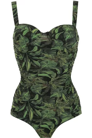 Isolda Bañador Coqueiral con follaje estampado