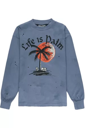 Palm Angels Sudadera con estampado gráfico y efecto envejecido