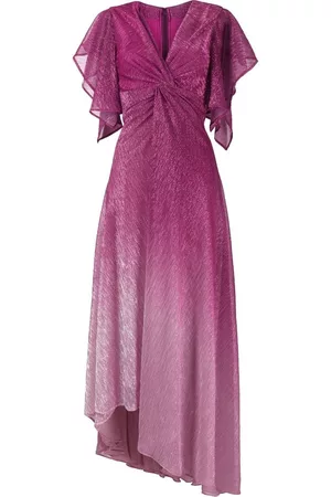 TALBOT RUNHOF Vestido midi asimétrico con efecto metalizado
