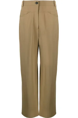 Khaite Pantalones rectos de talle alto