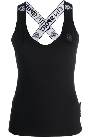 Philipp Plein Top sin mangas con tira y logo