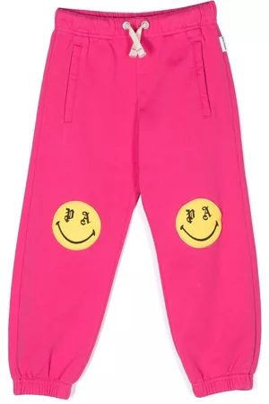 Palm Angels Pantalones de chándal con smiley estampado
