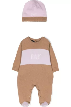 FAY Conjunto de gorro y pijama con logo en intarsia