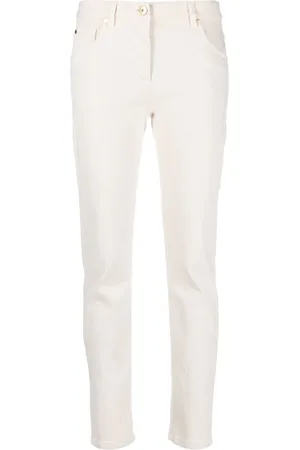 Brunello Cucinelli Pantalones rectos con parche del logo
