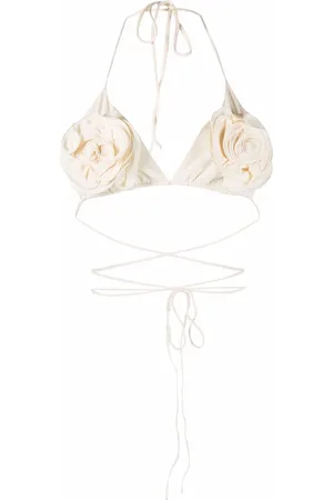 MAGDA BUTRYM Top de bikini con aplique floral