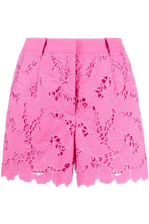 Self-Portrait Pantalones cortos con encaje floral festoneado