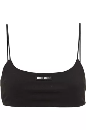 Miu Miu Top corto con parche del logo
