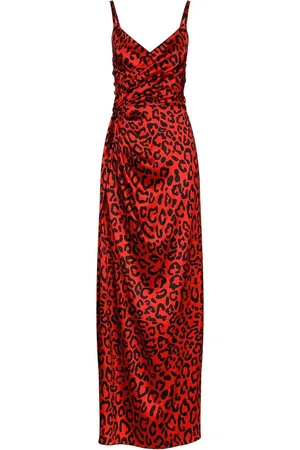Dolce & Gabbana Vestido fruncido con motivo de leopardo