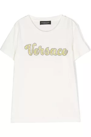 VERSACE Camiseta con logo con detalles de cristal