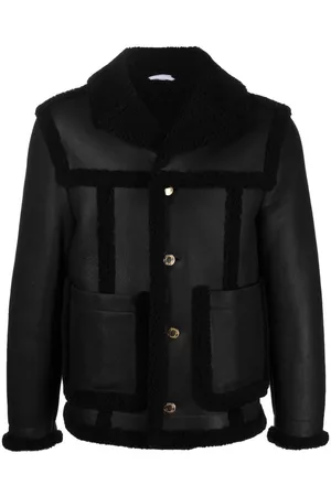 Thom Browne Chaqueta de aviador con ribete de pelo