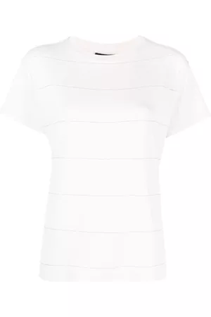 Fabiana Filippi Camiseta con cuentas y manga corta