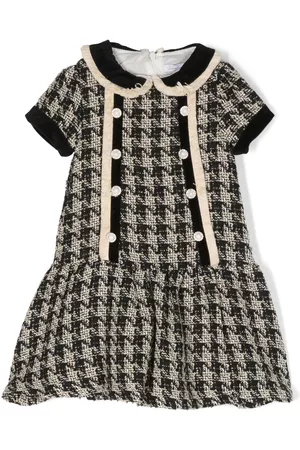 PATACHOU Vestido de tweed con estampado de pied de poule