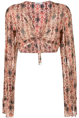 AMIR SLAMA Blusa corta con estampado floral