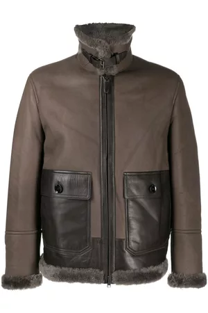 BRIONI Chaqueta con paneles de pelo