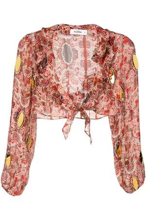 AMIR SLAMA Blusa corta con estampado floral