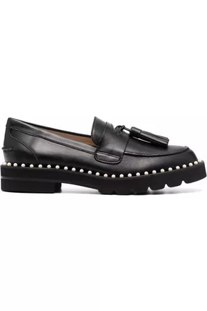 Stuart Weitzman Mocasines Mila con detalle de perlas