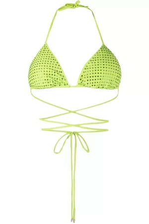 Self-Portrait Top de bikini con tiras cruzadas