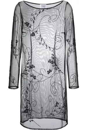 Gianfranco Ferré Vestido con bordado floral 1990