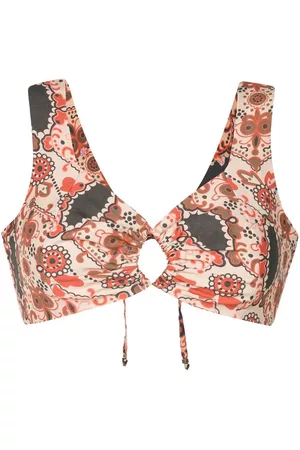 AMIR SLAMA Top corto con estampado floral