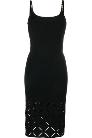 VERSACE Vestido midi con placa Medusa