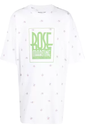 MARTINE ROSE Camiseta larga con logo estampado
