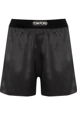 Tom Ford Pantalones cortos de seda con logo en la cinturilla