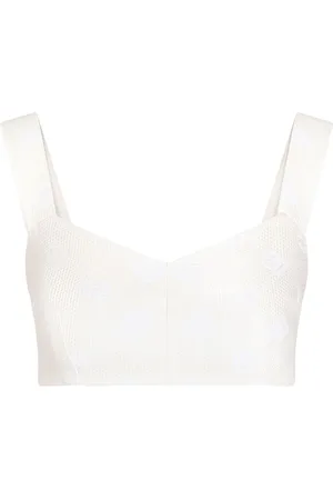 Dolce & Gabbana Top estilo corsé con logo DG en jacquard
