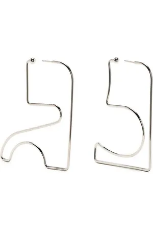 Courrèges Pendientes con diseño geométrico y logo