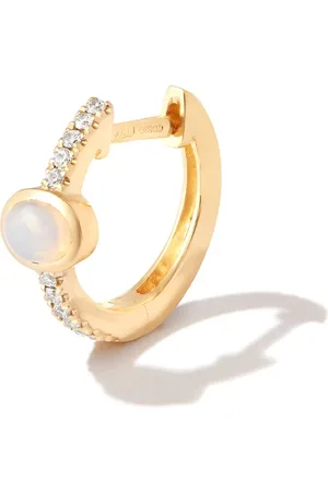 JACQUIE AICHE Aros en oro amarillo de 14kt con diamante y ópalo