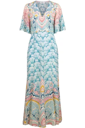 Etro Vestido largo con motivo de cachemira