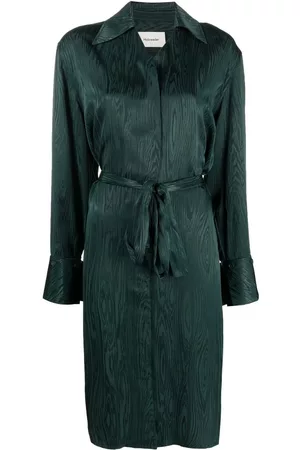 Holzweiler Vestido camisero metalizado
