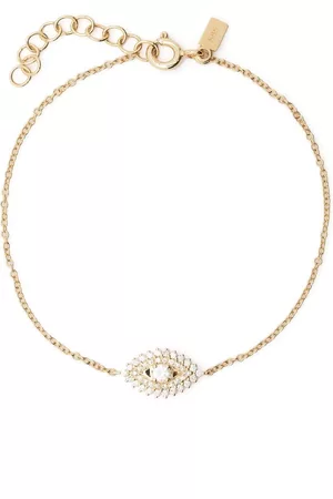 EF Collection Pulsera con ojo turco en oro amarillo de 14kt con diamante