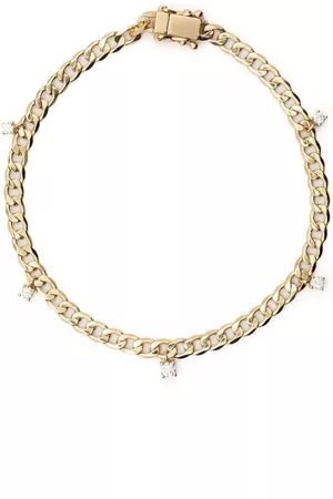 EF Collection Pulsera de cadena en oro amarillo de 14 ct con diamante