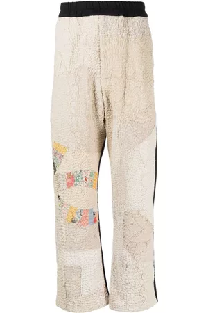 BY WALID Pantalones con detalle de patchwork