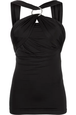 The Attico Vestido fruncido con cuello halter